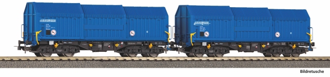 PIKO 28307 - H0 - 2-tlg. Set Teleskophaubenwagen, VTG, Ep. VI